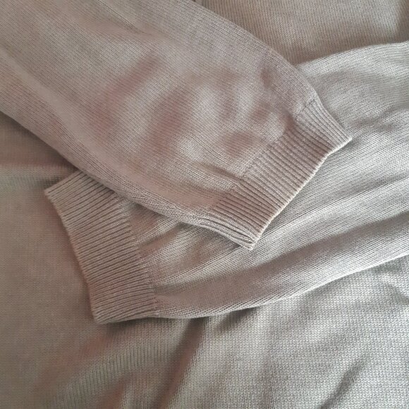 Eddie Bauer SZ M 1/4 Zip Mock Neck Light Sage Green Cotton Sweater - Picture 5 of 13